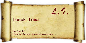 Lenck Irma névjegykártya
